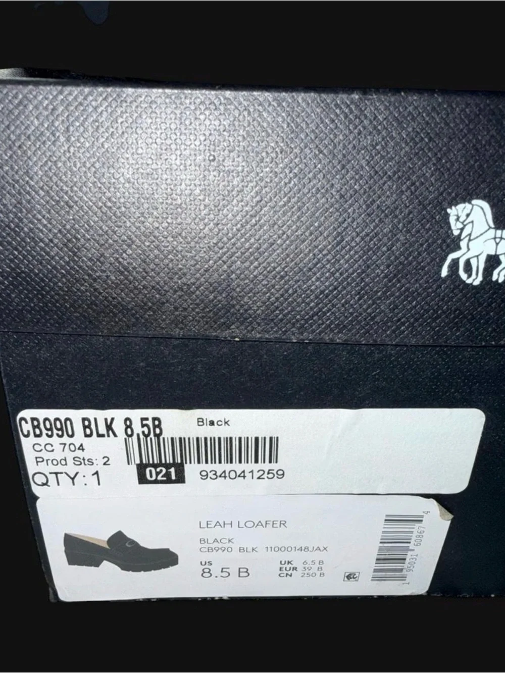 NIB | Coach Leah Loafer in Black Smooth Leather Size 8.5